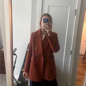 J. Crew Rust Double-Breasted Coat